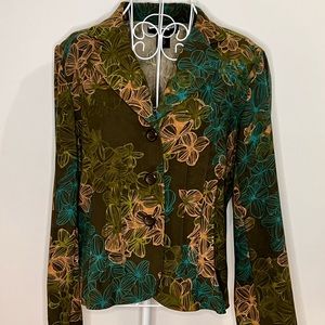 Requirements Vintage 3 Button Floral Motif Blazer
